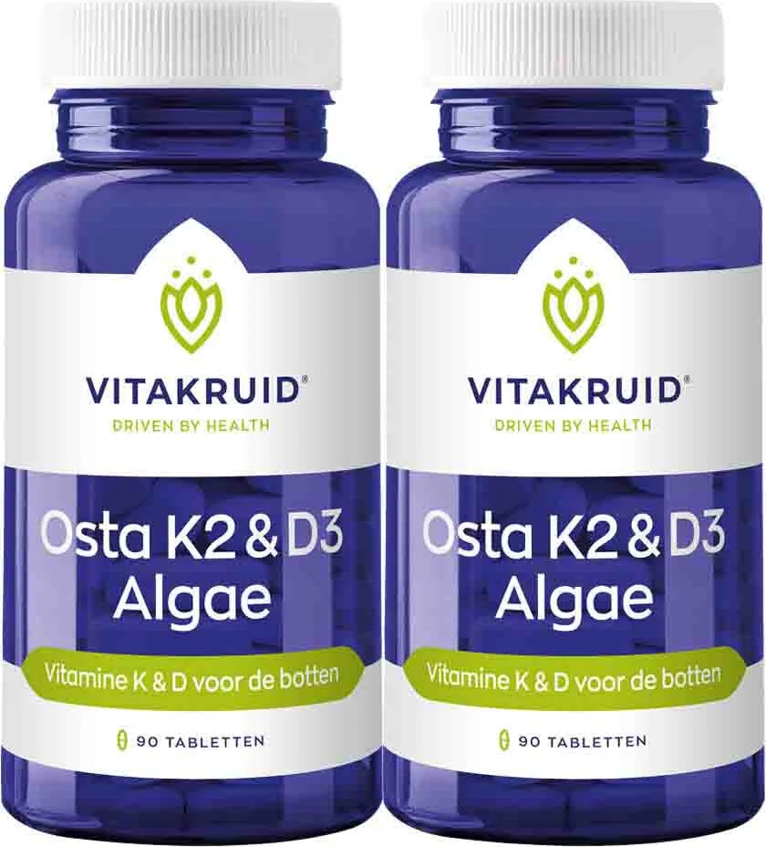 2x Vitakruid Osta K2 & D3 Algae 90 tabletten