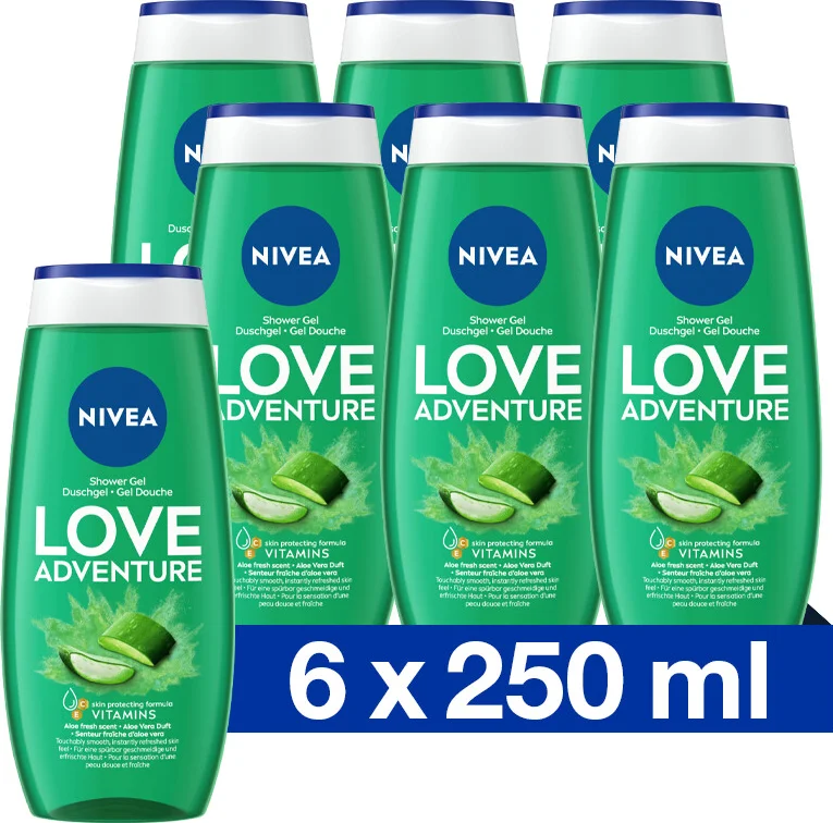 6x NIVEA Douchegel Love Nature 250 ml