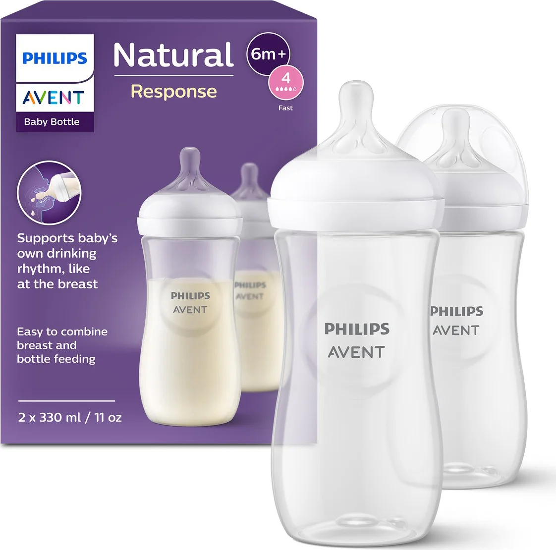 Philips Avent Voedingsfles Natural Response 2-Pack 330 ml