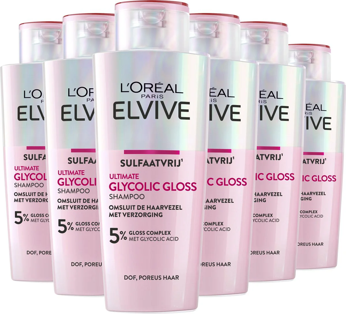 6x L'Oréal Shampoo Elvive Glycolic Gloss 200 ml