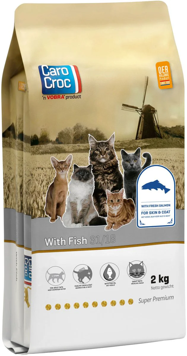 CaroCroc Kattenvoer Droog met Vis 2 kg