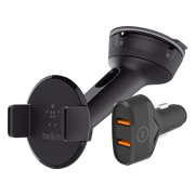 Belkin Telefoonhouder Auto Dashboard/Voorruit + BlueBuilt Autolader Quick Charge 18W