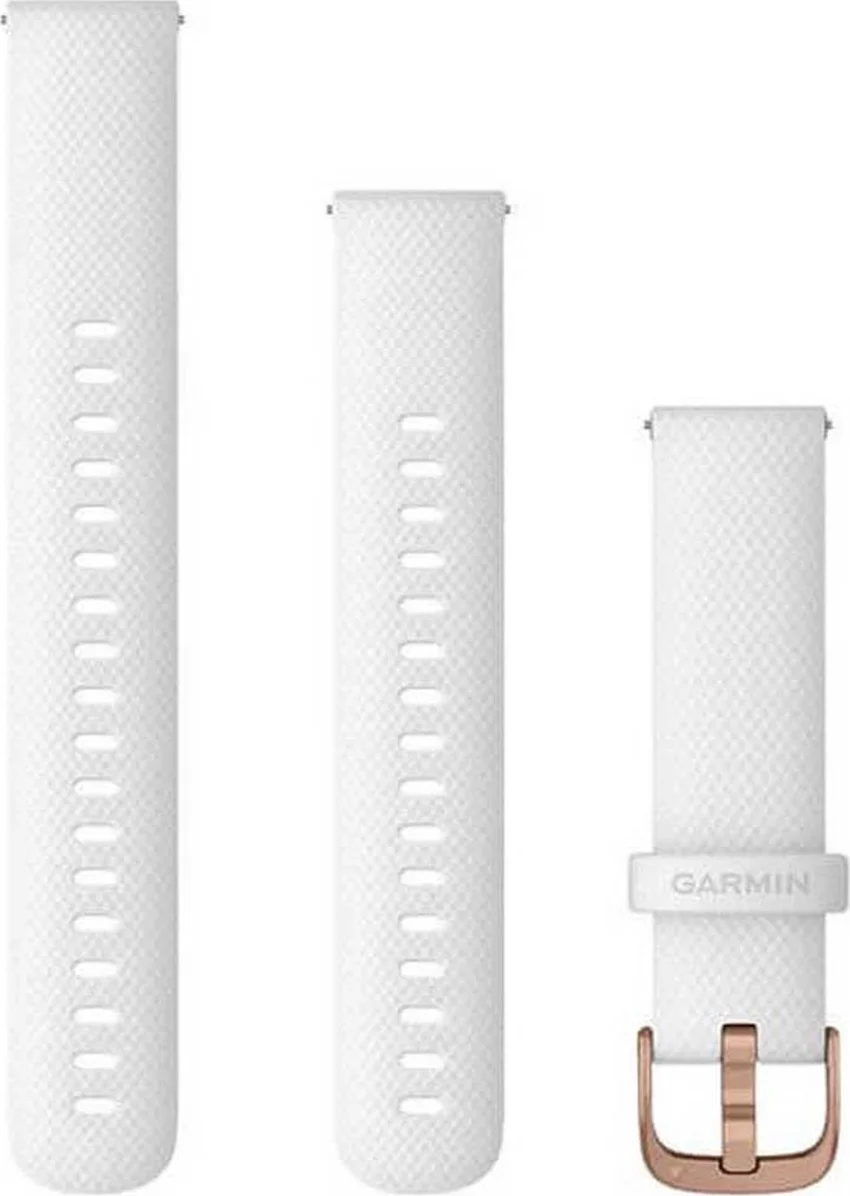 Garmin Siliconen Bandje Wit/Roségoud 18mm