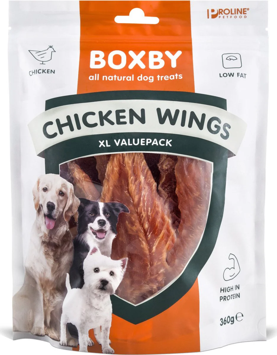 Proline Hondensnack Boxby Kipwings XL Voordeelpak 360 gr