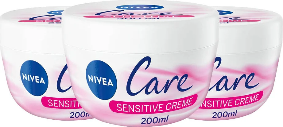 3x NIVEA Care Bodycrème Sensitive 200 ml