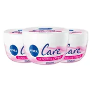 3x NIVEA Care Bodycrème Sensitive 200 ml