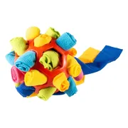 duvoplus Snuffel- en Snackbal - Interactief Hondenspeelgoed - Pluche & Rubber - Vulbaar met Snacks - 14cm - Meerkleurig