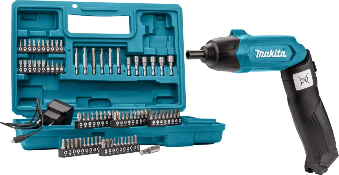 Makita DF001DW Schroevendraaier + accessoireset 81-delig 3,6V in koffer