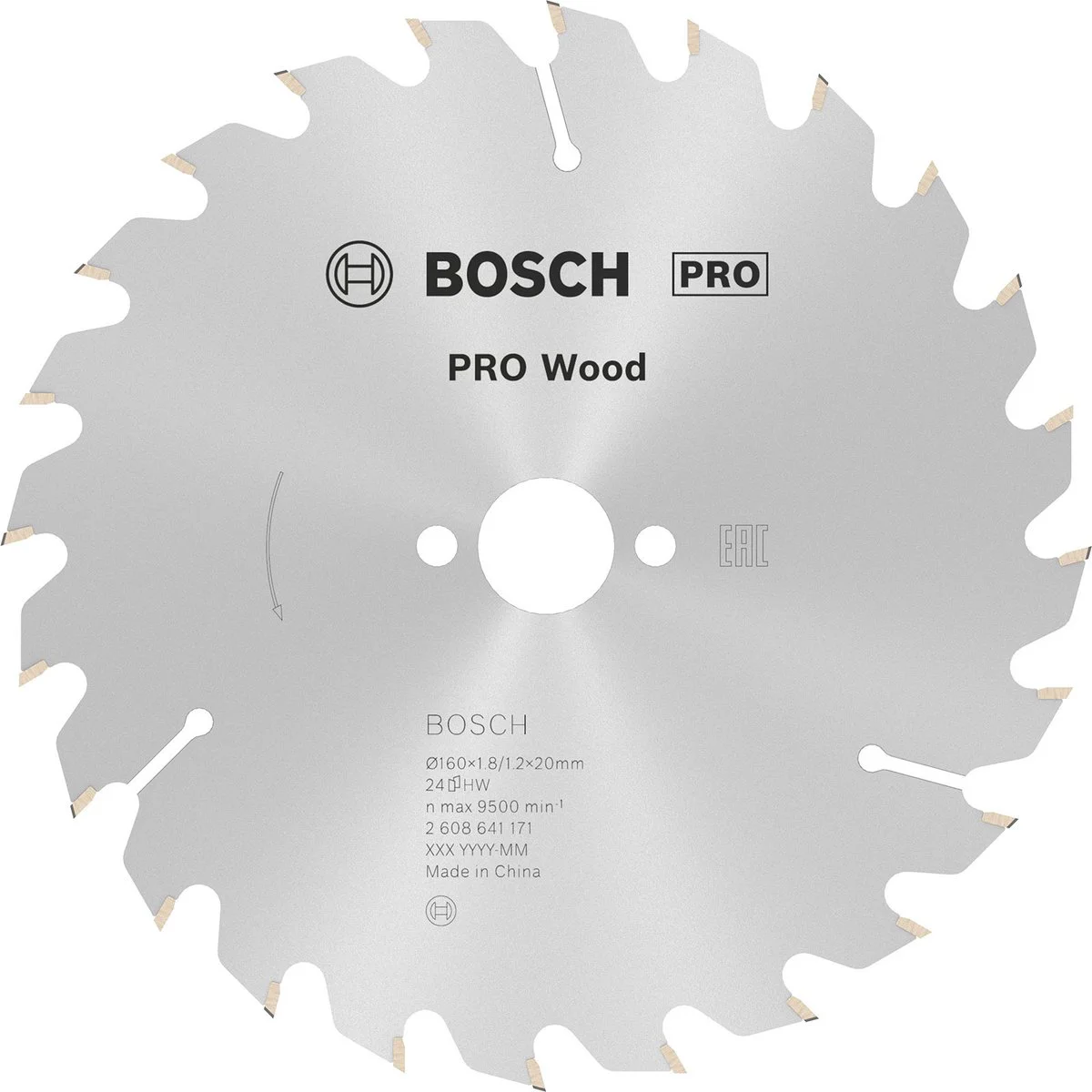 Bosch Professional Cirkelzaagblad PRO Wood | Ø 160 x 1,8 x 20mm 24T - 2608641171