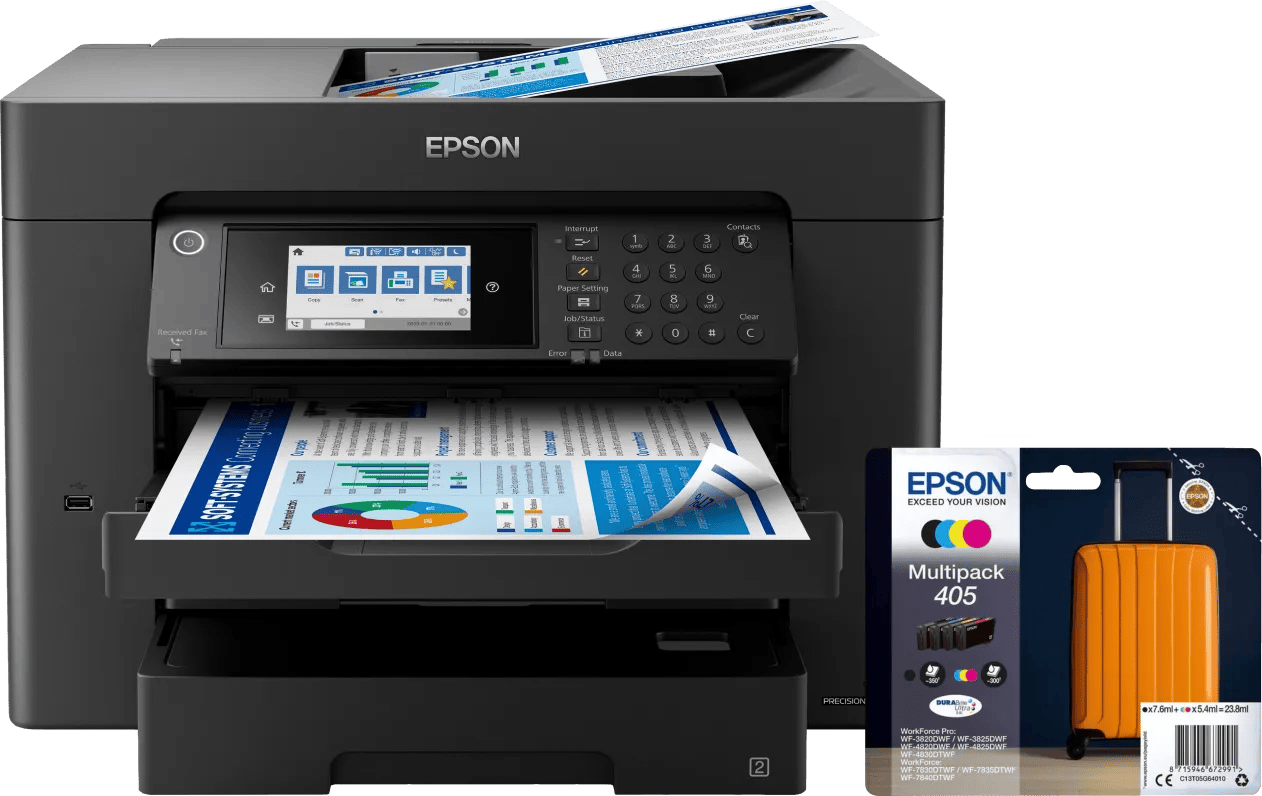 Epson WorkForce WF-7840DTWF + 1 set extra cartridges