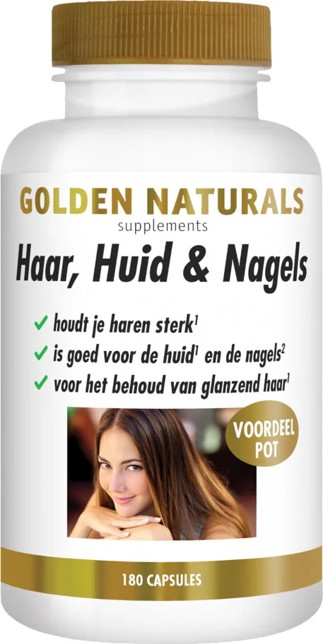 2x Golden Naturals Haar, Huid & Nagels 180 vegacapsules