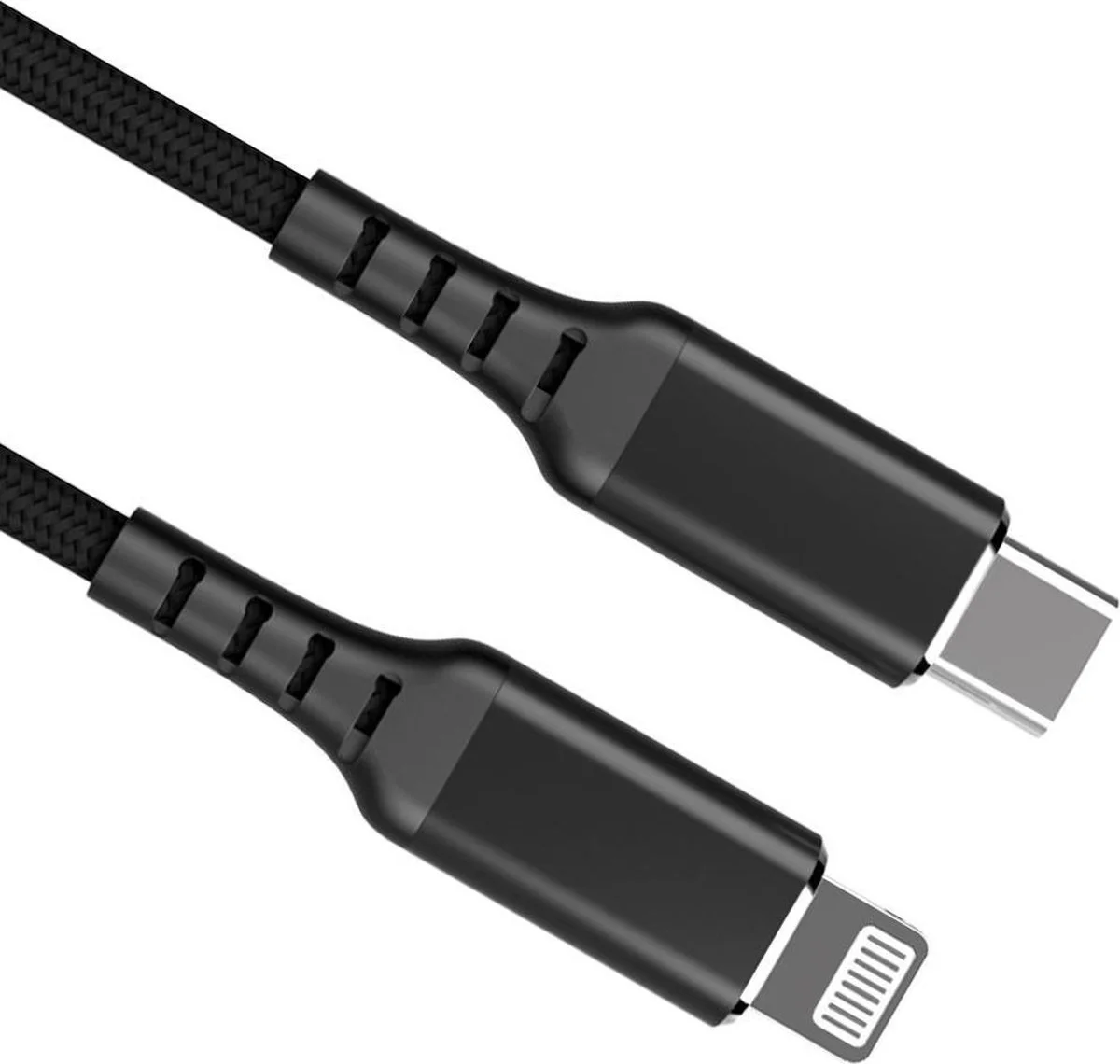 USB C naar Lightning kabel | Laadsnelheid 5V / 3A / 15 watt | USB 2.0 | 480 Mb/s | Male to male | MFI-gecertificeerd | Zwart | 0.5 meter | Allteq