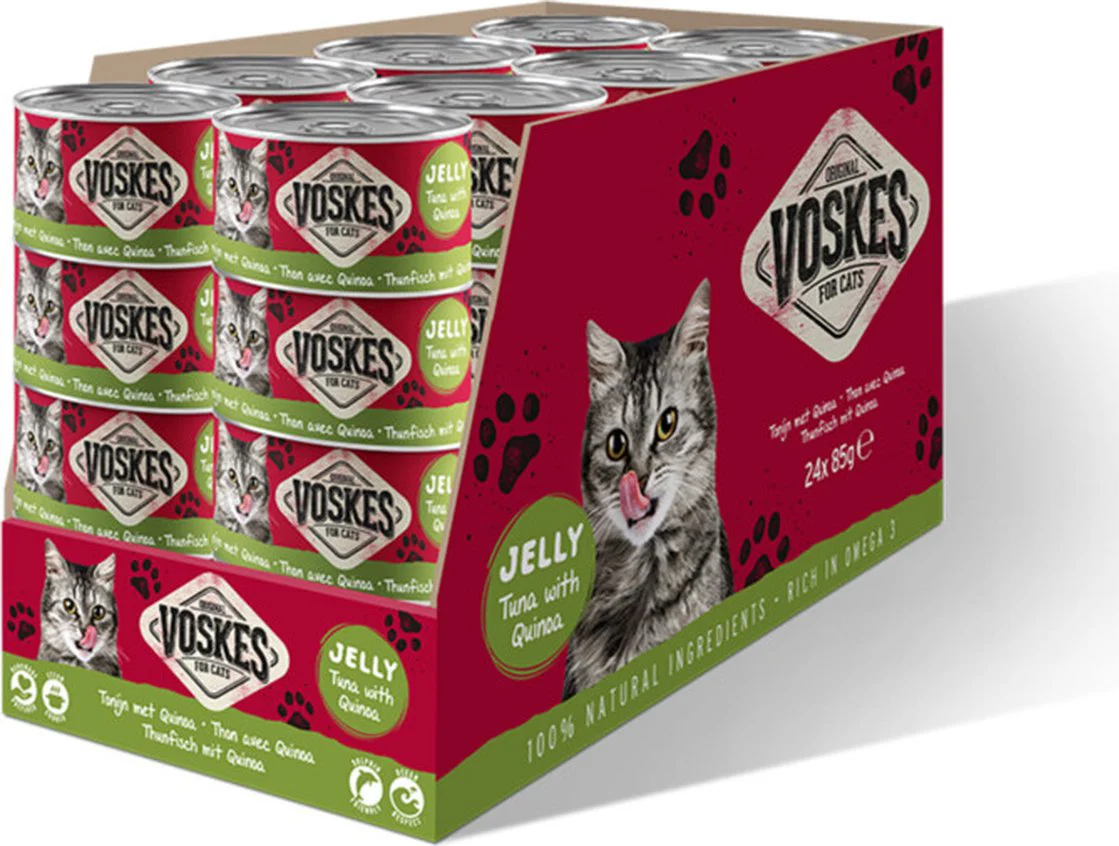 24x Voskes Kattenvoer Nat Tonijn met Quinoa 85 gr