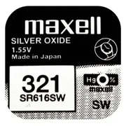 MAXELL 321 / SR616SW zilveroxide knoopcel horlogebatterij 3 (drie) stuks