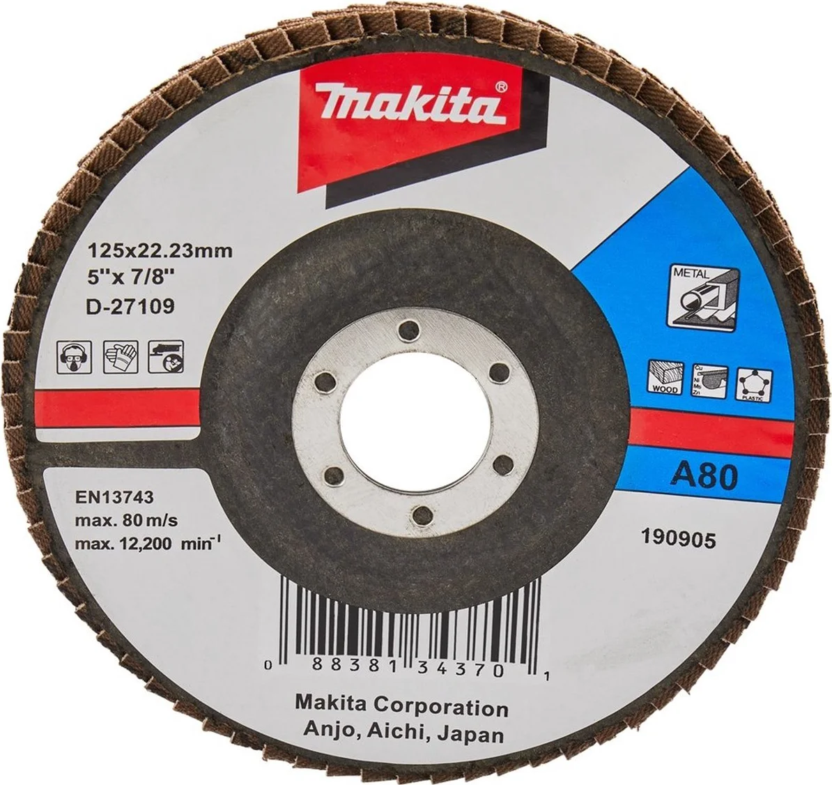Makita D-27109 Lamellenschuurschijf A80 | 125 mm