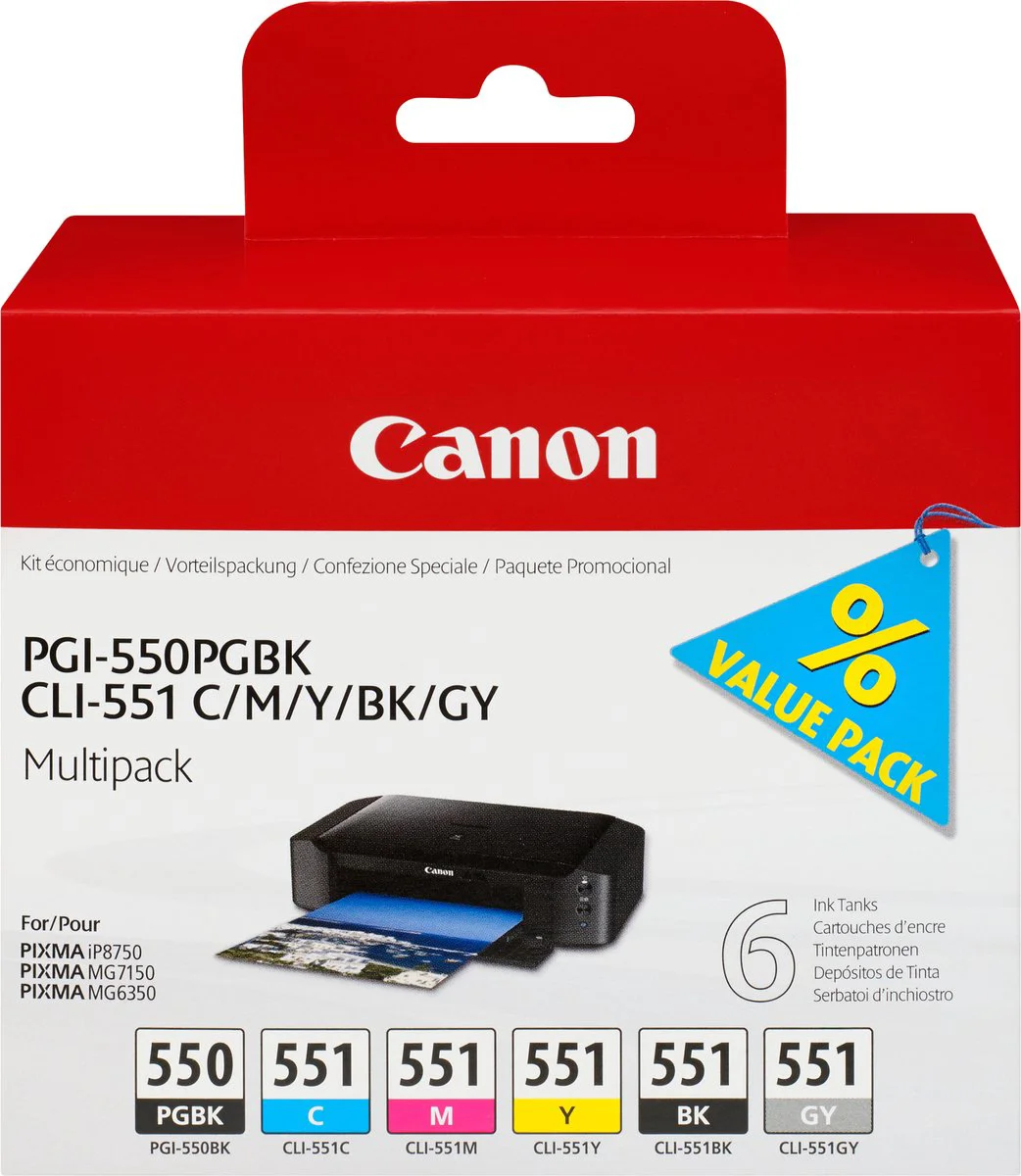 Canon PGI-550/CLI-551 Cartridges Combo Pack