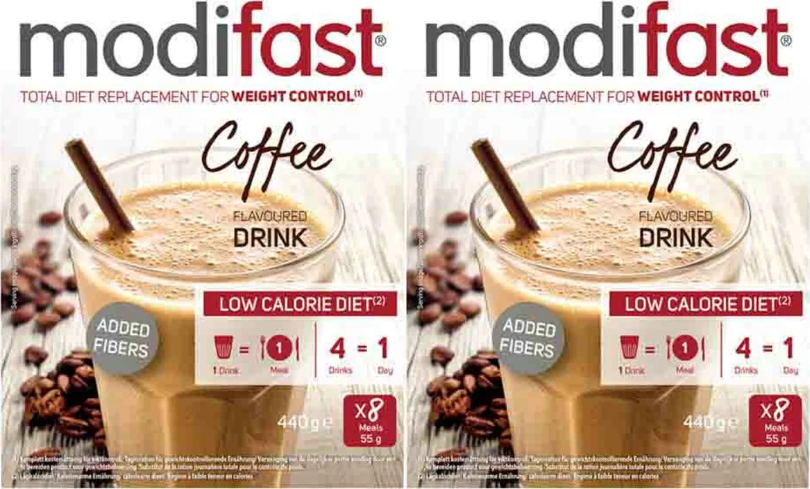 2x Modifast Weight Control Milkshake Koffie 8 x 55 gr