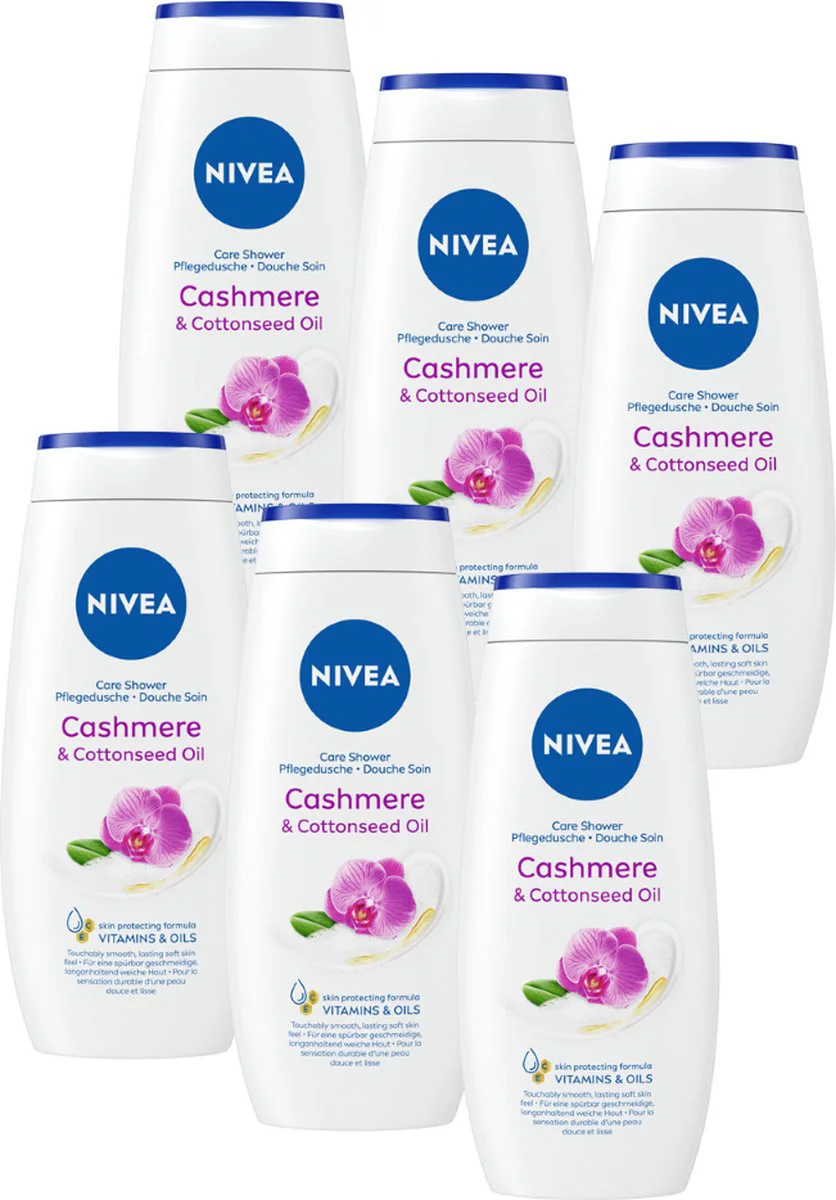 6x NIVEA Douchecrème Cashmere & Cotton Seed Oil 250 ml