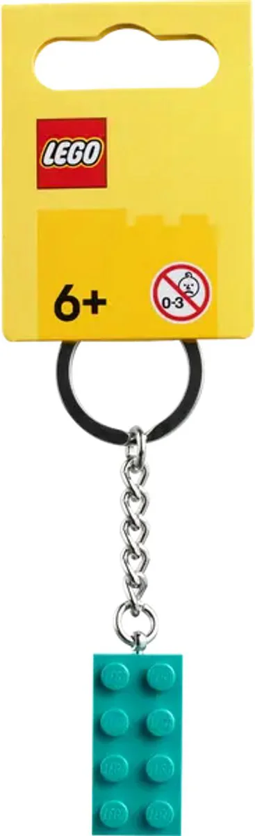 LEGO Licht blauwgroene 2x4 sleutelhanger