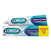 Corega Kleefcrème Triple Action Voordeel Pack - voor de gebitsprothese voor sterke fixatie 70GR