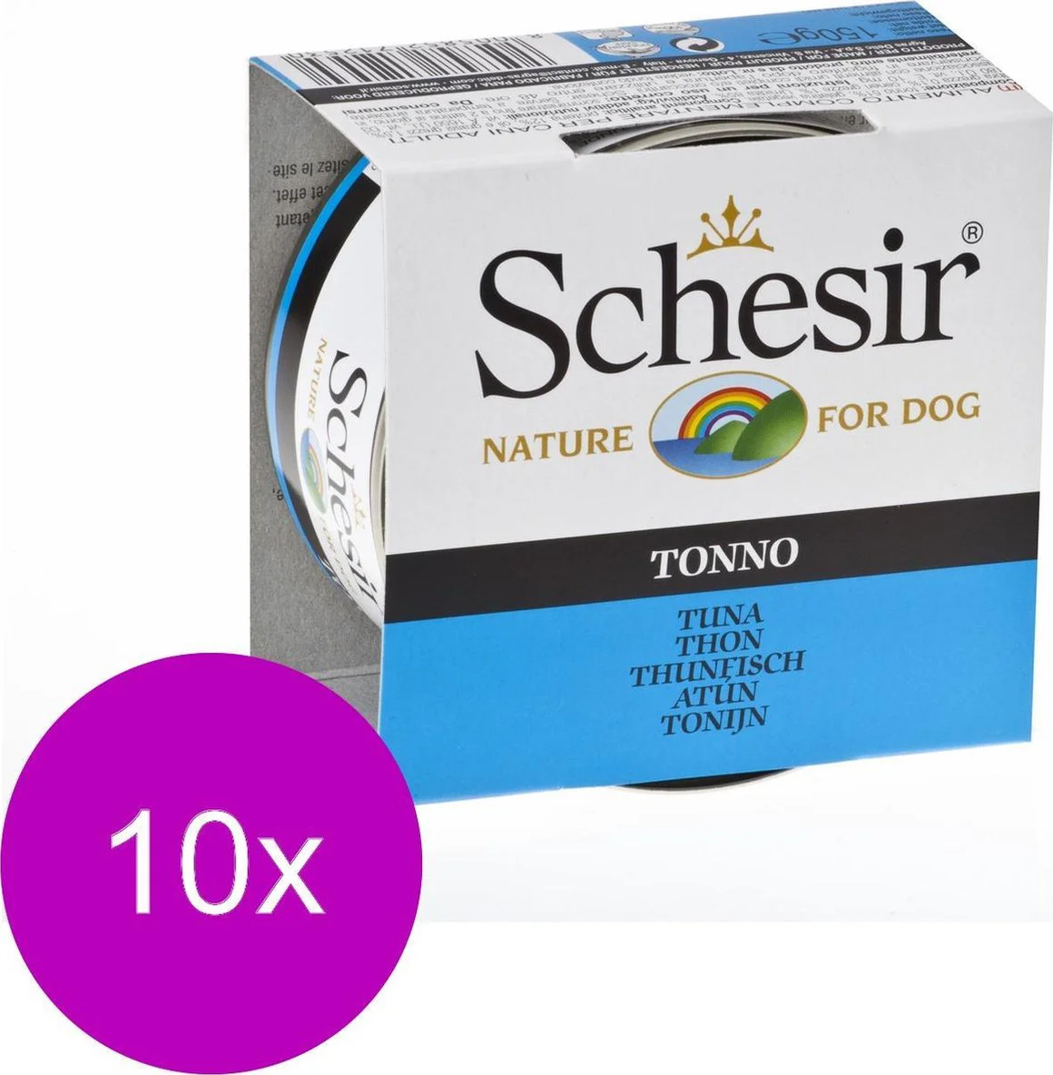 10x Schesir Hondenvoer Nat Blik Jelly Tonijn 150 gr