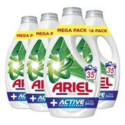 4x Ariel Vloeibaar Wasmiddel Active + Odor Defense 35 Wasbeurten 1575 ml