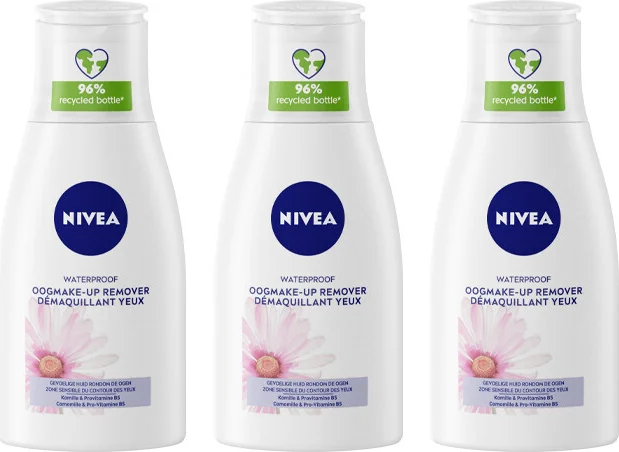 3x NIVEA Oogmake-Up Remover Sensitive Kamille Waterproof 125 ml