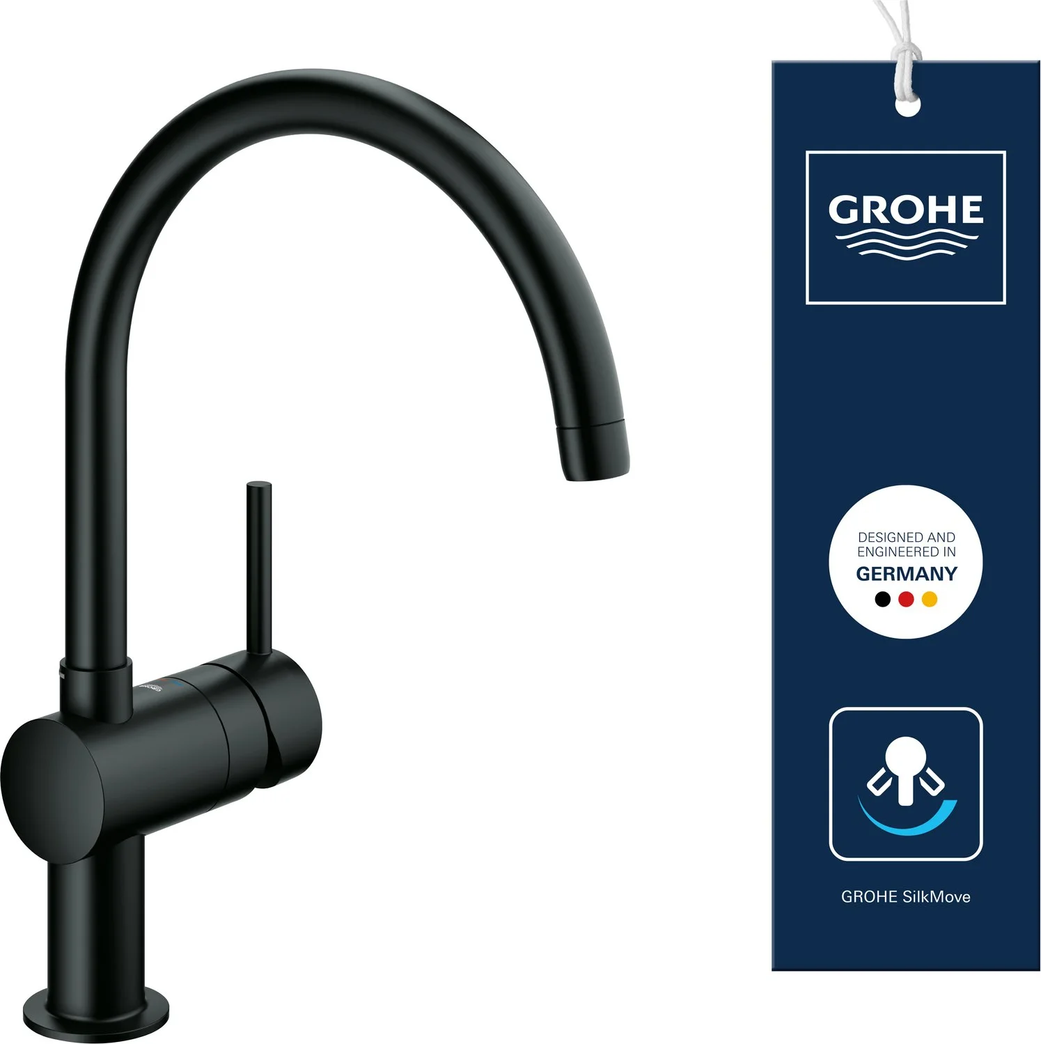 GROHE Minta Keukenkraan mat zwart - C-uitloop - draaibaar