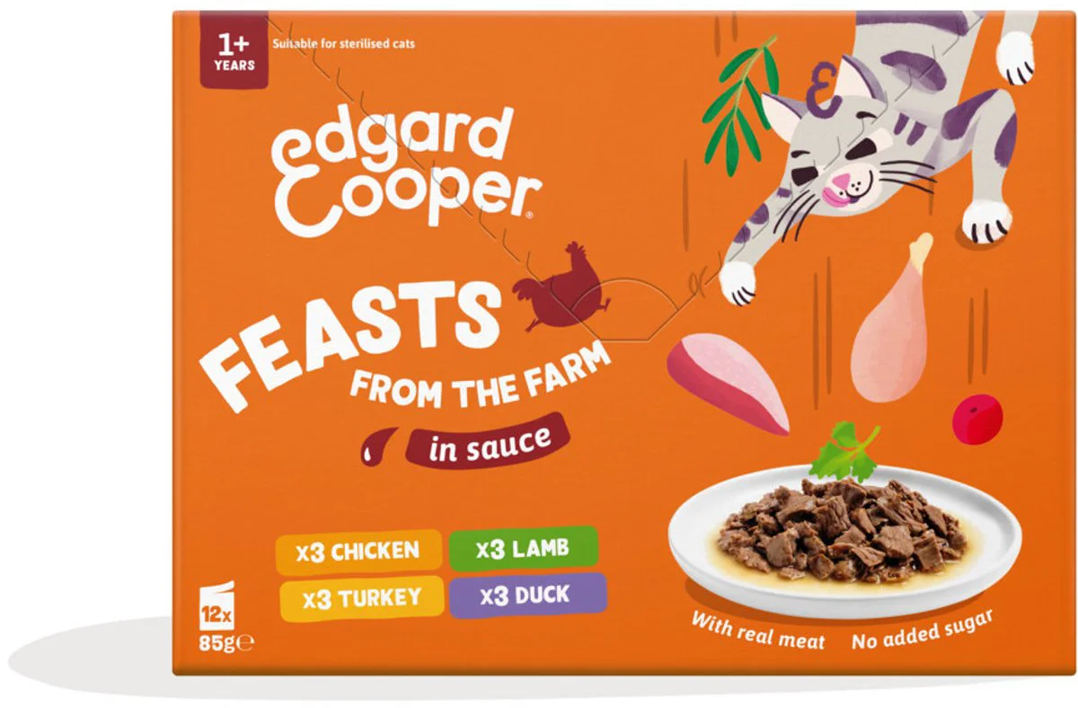 Edgard & Cooper Kat Adult Saus Pouch Farm MP 12x85 gr