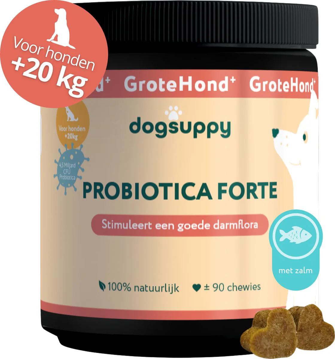 DogSuppy Grote Hond Probiotica Zalm 90 stuks