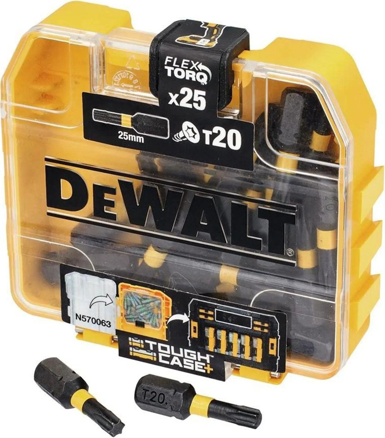 DeWALT DT70557T FLEXTORQ Schroefbits TX20 25mm in TOUGH CASE VE=25