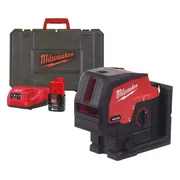 Milwaukee M12 CLLP-301C Punt- en kruislijnlaser groen 12V 3.0Ah in koffer - 4933478100