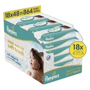 Pampers Billendoekjes Aqua Soft Touch 18x48 = 864 stuks
