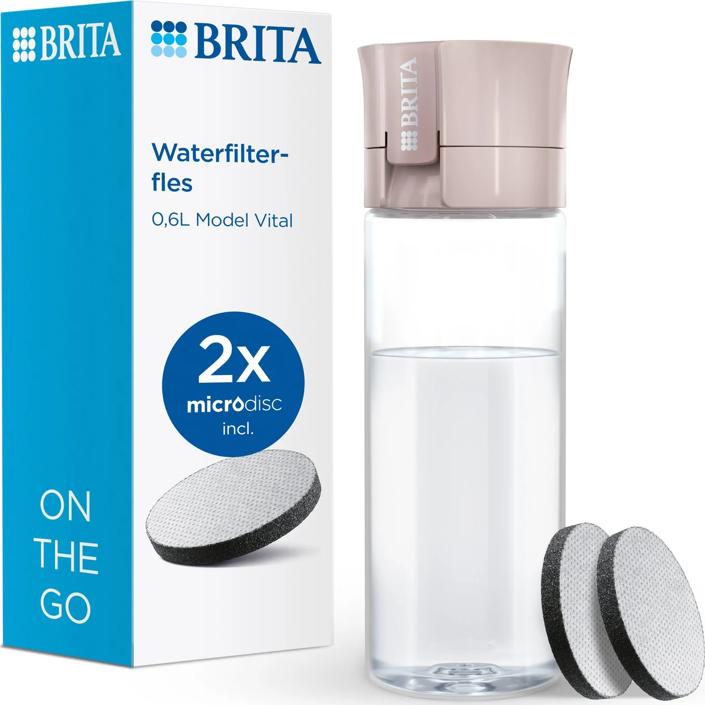 Brita Waterfilterfles Vital Abrikoos + 2 MicroDisc Filters