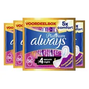 4x Always Maandverband Platinum Secure Night 56 stuks