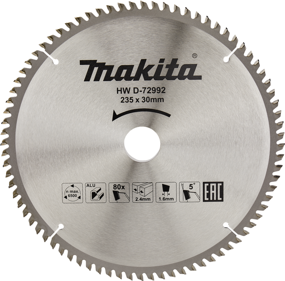 Makita Cirkelzaagblad voor Aluminium | Standaard | Ø 235mm Asgat 30mm 80T - D-72992