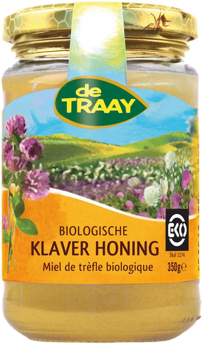 De Traay Biologische Klaver Met Bloemenhoning 350GR