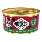 24x Voskes Kattenvoer Nat Gelei Tonijn & Rundvlees 85 gr