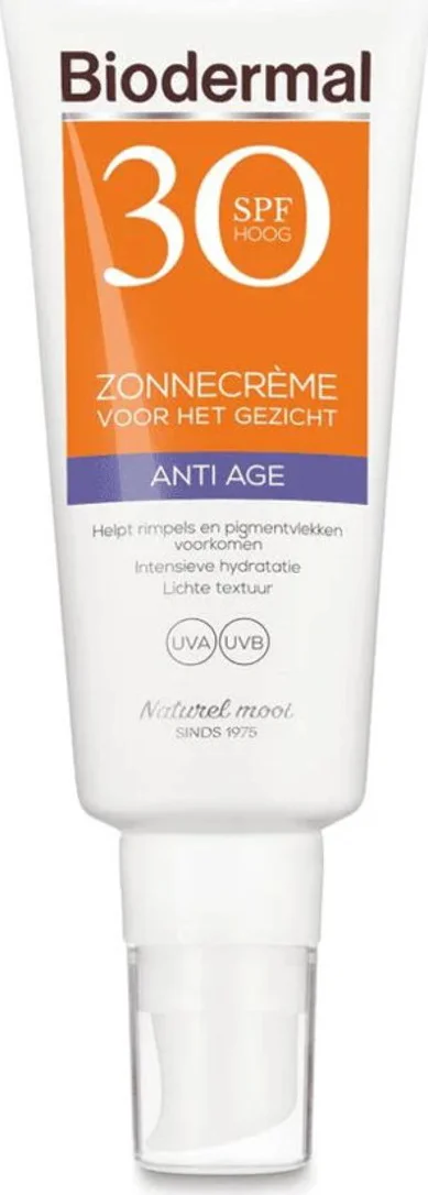 3x Biodermal Zonnecrème Gezicht Anti Age SPF30 40 ml
