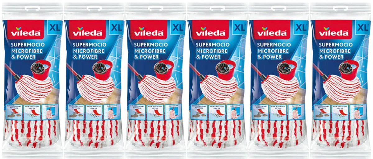 6x Vileda Super Mocio Microvezel & Power Navulling