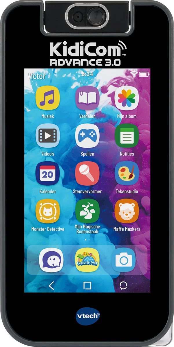 VTech KidiCom Advance 3.0 Telefoon - Interactieve Kinder Mobiel met Camera - Educatief Speelgoed - Vanaf 5 Jaar - Blauw