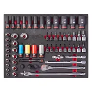 Milwaukee TOOLGUARD™ Foam inlay 1/2" ratel- en impactdoppenset 60-delig - 4932500757
