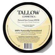 Tallow Cosmetics Natural Sun Cream SPF30 100GR