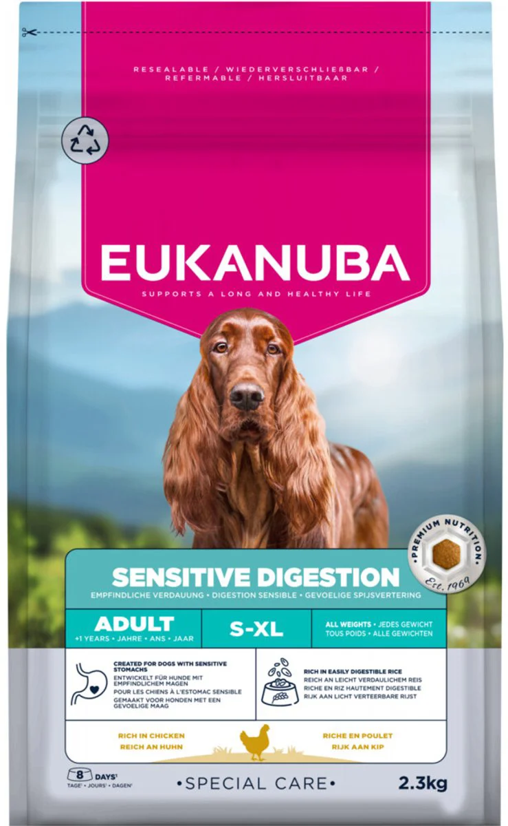 3x Eukanuba Hondenvoer Droog Special Care Adult Sensitive Digestion 2,3 kg