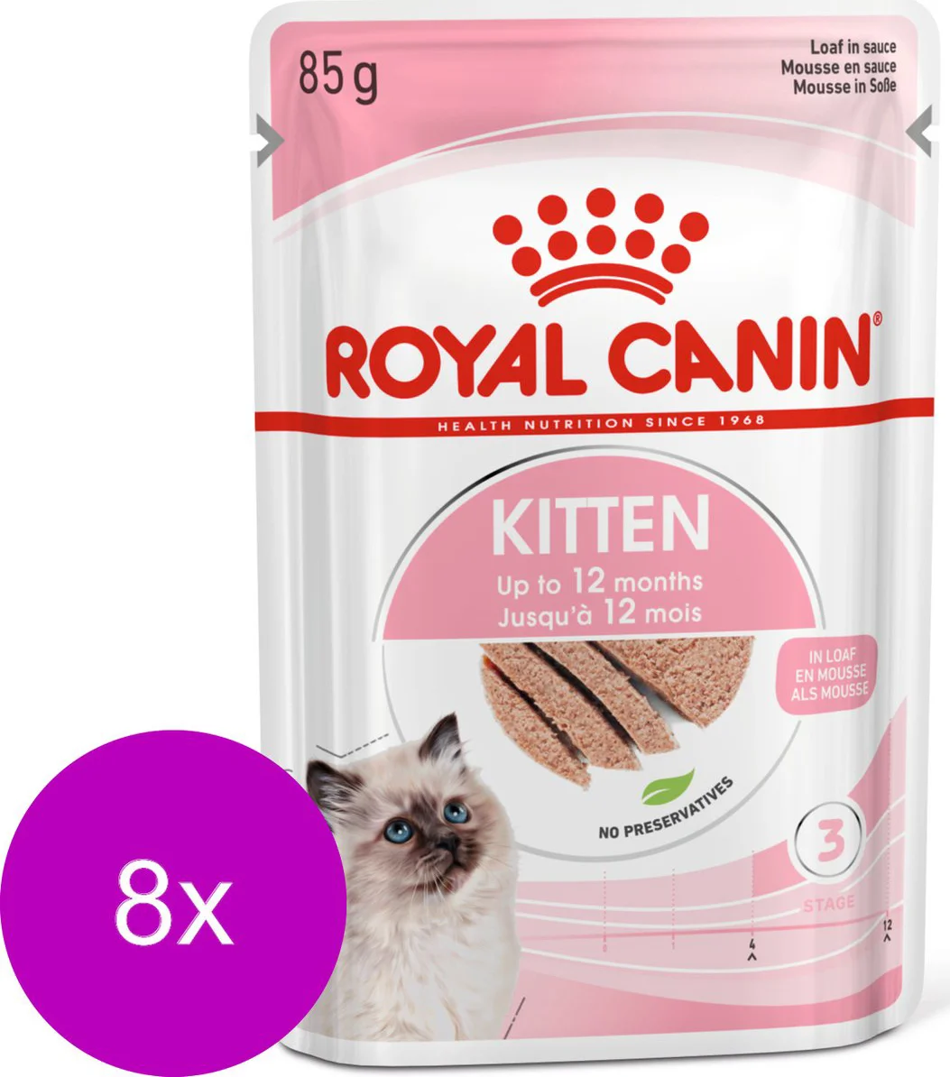 96x Royal Canin Kitten Loaf Kattenvoer Nat 85 gr