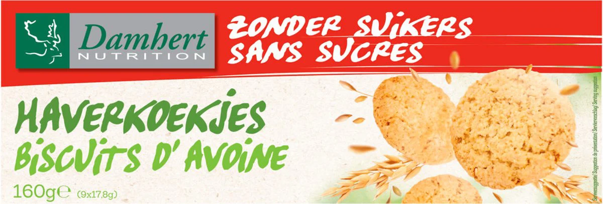 Damhert Haver Koekjes - Zonder Suikers 160GR