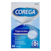 Corega Triple Action Gebitsprothese Reiniger Tabletten - voor kunstgebit, uitneembare beugel of bitje 66TB