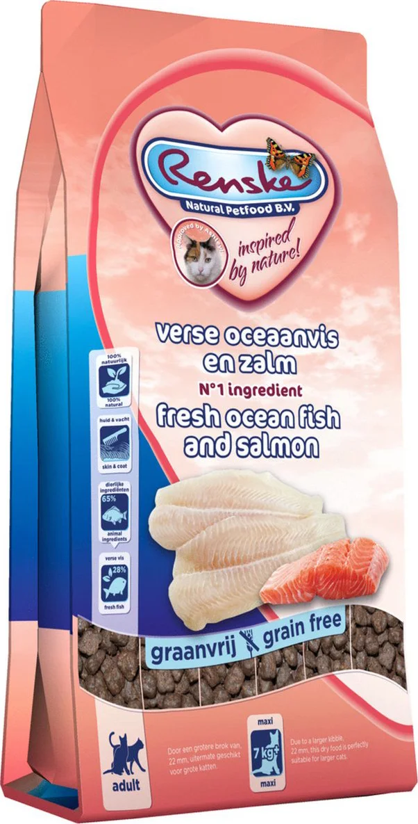 Renske Super Premium Adult Maxi Kattenvoer Oceaanvis & Zalm 1,5 kg