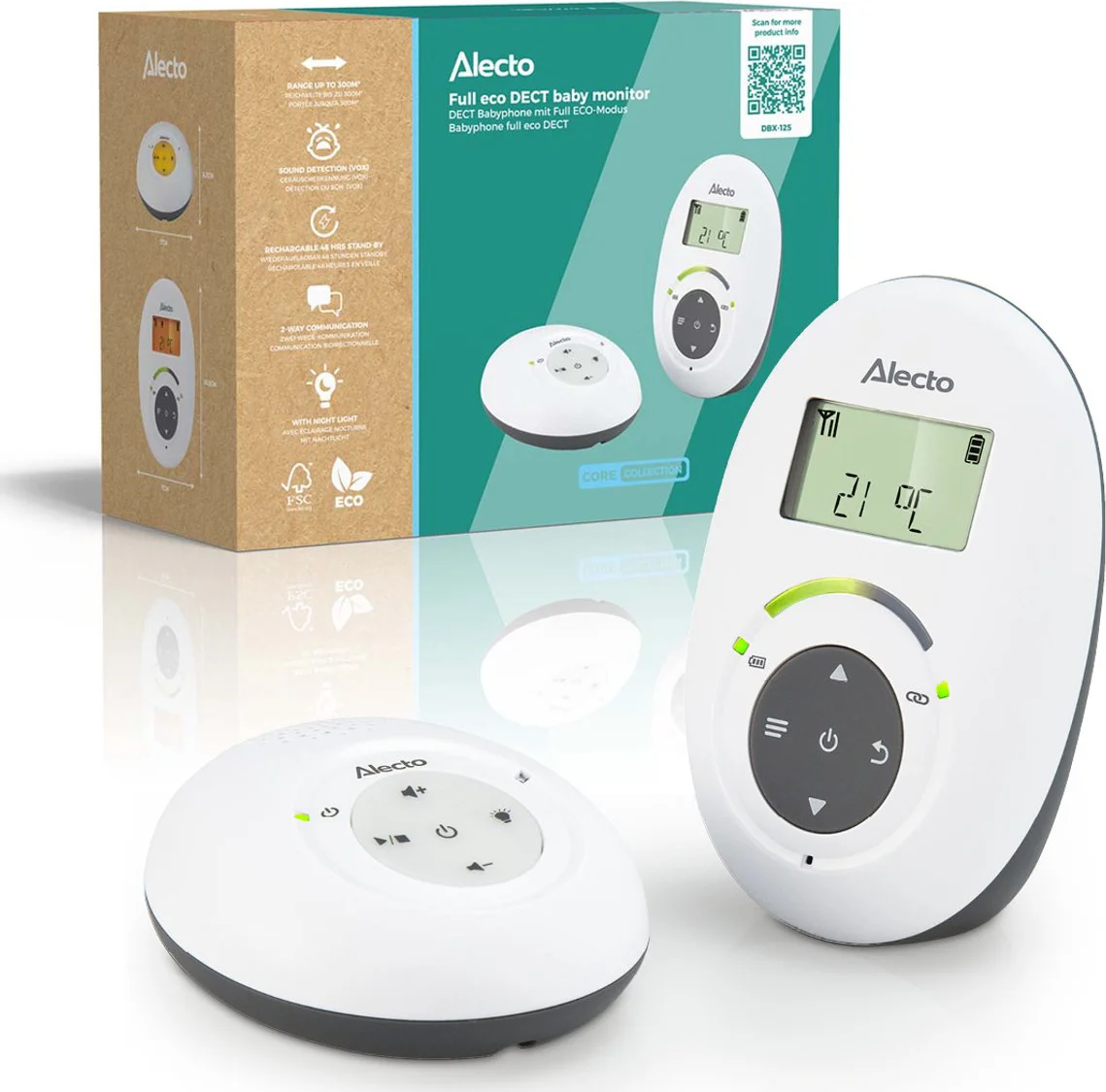 Alecto DBX-125 Babyfoon met Display Full eco DECT