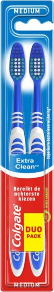3x Colgate Tandenborstel Extra Clean Medium 2 stuks